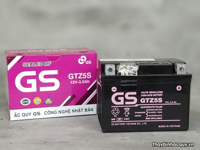 Bình ắc quy gs gtz5s 12v-35ah - 1