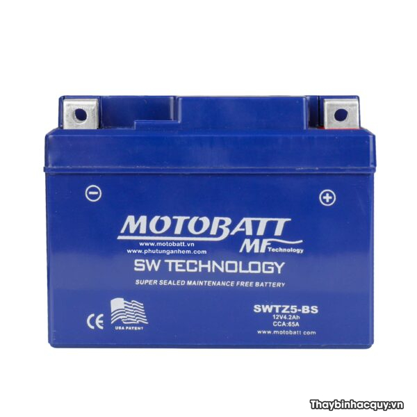 Bình ắc quy khô Motobatt SWTZ5-BS 12V-4Ah